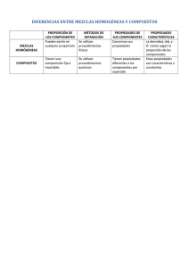 DIFERENCIAS ENTRE MEZCLAS HOMOGÉNEAS Y COMPUESTOS