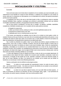 socialización y cultura - Prof. Gastón Mazza Maio