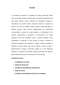 RESUMEN La necesidad de preservar en ciudades con extenso