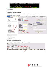 Versión 6.61.1 Contabilidad Facturas proveedor · Ahora se pueden