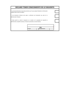 DECLARO TENER CONOCIMIENTO DE LO SIGUIENTE: