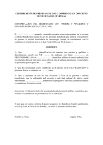 certificado de préstamo de uso