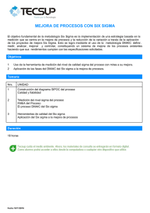 MEJORA DE PROCESOS CON SIX SIGMA