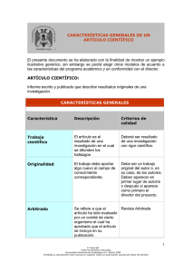 Criterios para artículo científico publicado en revistas