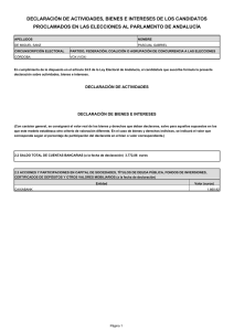 DECLARACIÓN DE ACTIVIDADES, BIENES E INTERESES DE LOS
