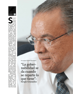 La gober- nabilidad se da cuando se reparte lo que tiene