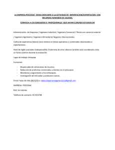 la empresa pexcosac desea dedicarse a la actividad de