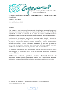 LA EVALUACIÓN EDUCATIVA EN UNA PERSPECTIVA CRÍTICA