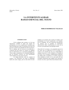 LA INTERTEXTUALIDAD RASGO ESENCIAL DEL TEXTO