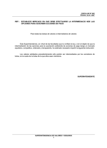 REF.: ESTABLECE MERCADO EN QUE DEBE EFECTUARSE LA