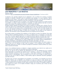 Los principios y las recetas. - Plataforma E