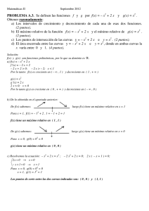 PROBLEMA A.3. Se definen las funciones f y   g por f(x) = – x + 2