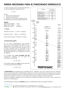 fuerza necesaria para el punzonado hidráulico