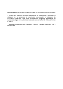 HERRAMIENTAS Y UTENSILIOS TRADICIONALES DEL OFICIO DE