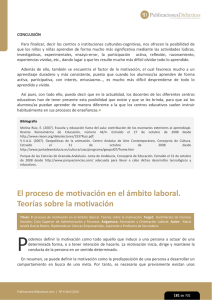 El proceso de motivación en el ámbito laboral. Teorías sobre la