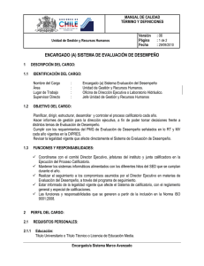encargado (a) sistema de evaluación de desempeño