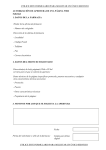 AUTORIZACIÓN DE APERTURA DE UNA PÁGINA WEB Solicitud 1