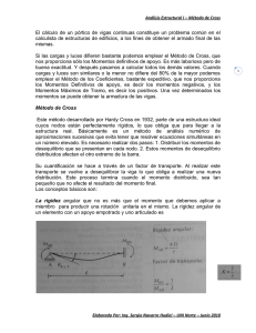 El cálculo de un pórtico de vigas continuas constituye un problema