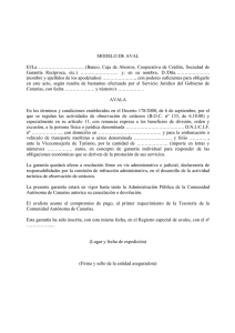 MODELO DE AVAL El/La ……………………….. (Banco, Caja de