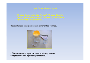 Qué forma tiene el agua?.