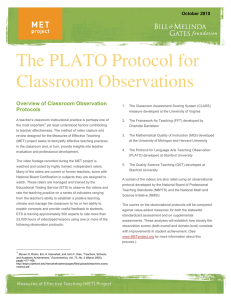 PLATO Protocol: Classroom Observation for Language Arts