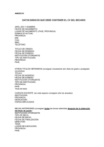 Datos básicos que debe contener el CV del becario
