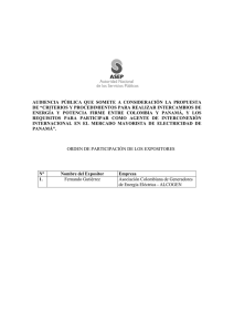 audiencia pública que somete a consideración la propuesta de