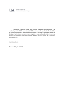 Transcurrido el plazo de 5 días para presentar alegaciones o