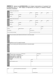 ANEXO II. Solicitud de AUTORIZACIÓN de los trabajos