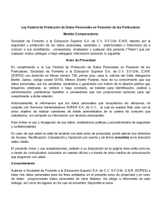 Ley Federal de Protección de Datos Personales en