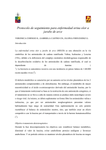 Protocolo de seguimiento para enfermedad orina olor a jarabe