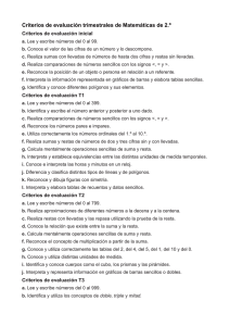 Criterios de evaluación trimestrales de Matemáticas de 2.º