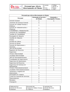 Personal que Afecta Directamente al Cliente