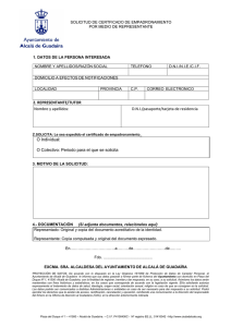 2. REPRESENTANTE/TUTOR Nombre y apellidos: D.N.I./pasaporte