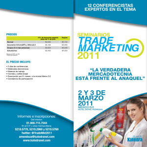 PRECIOS El PRECIO InCluyE: