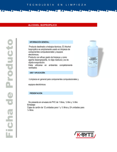 Producto destinado a trabajos técnicos. El Alcohol