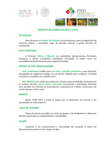 Habilitación o Avío - Financiera Nacional de Desarrollo