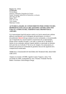 acto reclamado. su conocimiento por conducto del representante