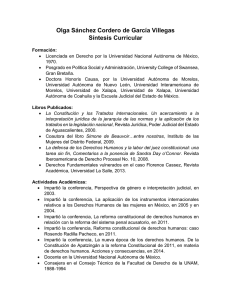 Olga Sánchez Cordero de García Villegas Síntesis Curricular