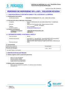 PEROXIDO DE HIDROGENO 35% a 50% , SOLUCION ACUOSA