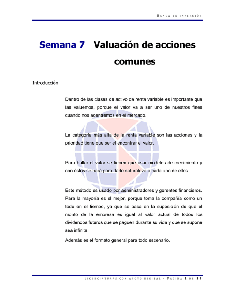 Semana 7 Valuación De Acciones Comunes