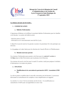 Résumé de l`Acte de la Réunion du CAG_sept