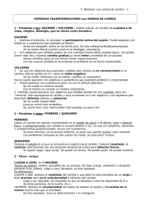 EXPRESAR TRANSFORMACIONES con VERBOS DE CAMBIO