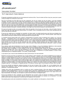¿Es pecado jurar?