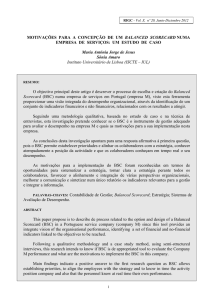 Motivaçoes para a concepçao de um Balanced Scorecard numa