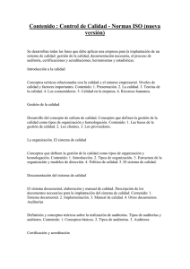 Contenido : Control de Calidad