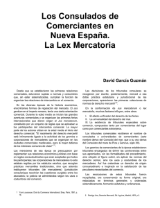 Los consulados de comerciantes en nueva españa. La lex mercatoria