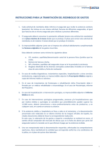 instrucciones para la tramitación del reembolso de gastos