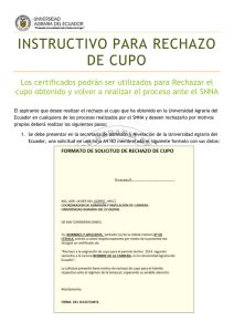 Rechazo de Cupo - Universidad Agraria del Ecuador