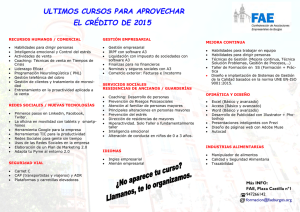 ULTIMOS CURSOS PARA APROVECHAR EL CRÉDITO DE 2015